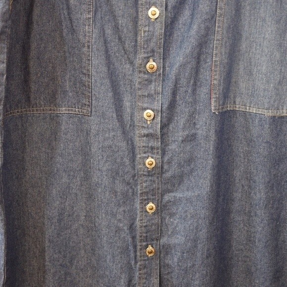 Premier Denim Button Front Midi Skirt 20W Farmhouse Cottagecore Modest 100% Cott - Picture 9 of 12